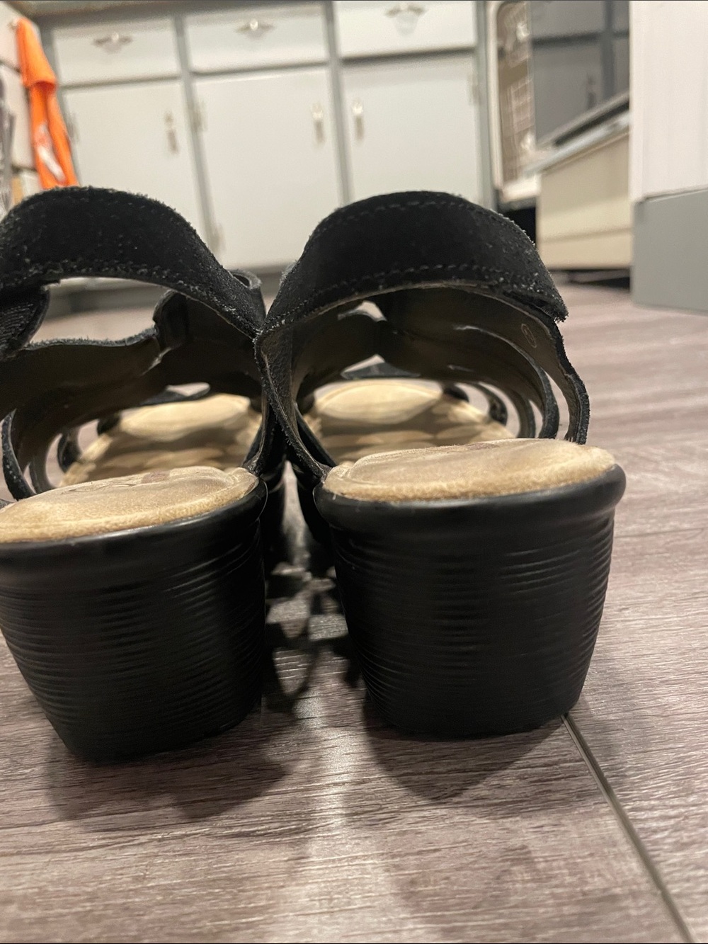 Sketchers Parallel Stylin Wedge Sandal Black Sz 7 - Picture 6 of 7